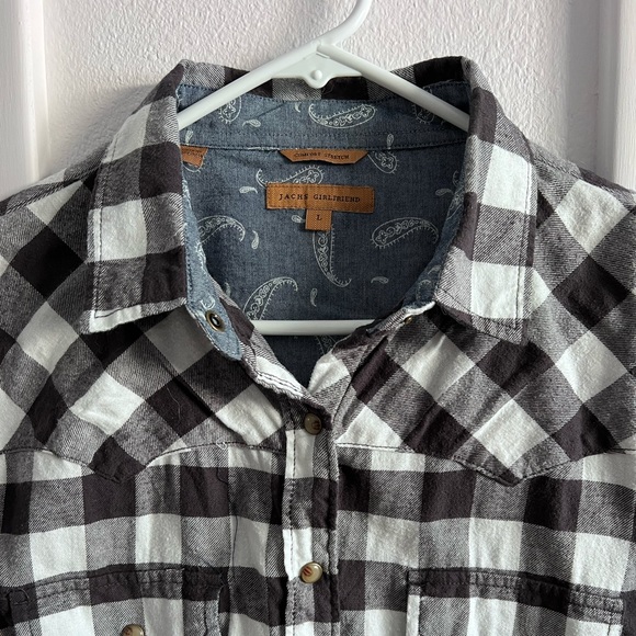 Jachs girlfriend, Buffalo Check/ paisley women’s button down, Large - Picture 3 of 10